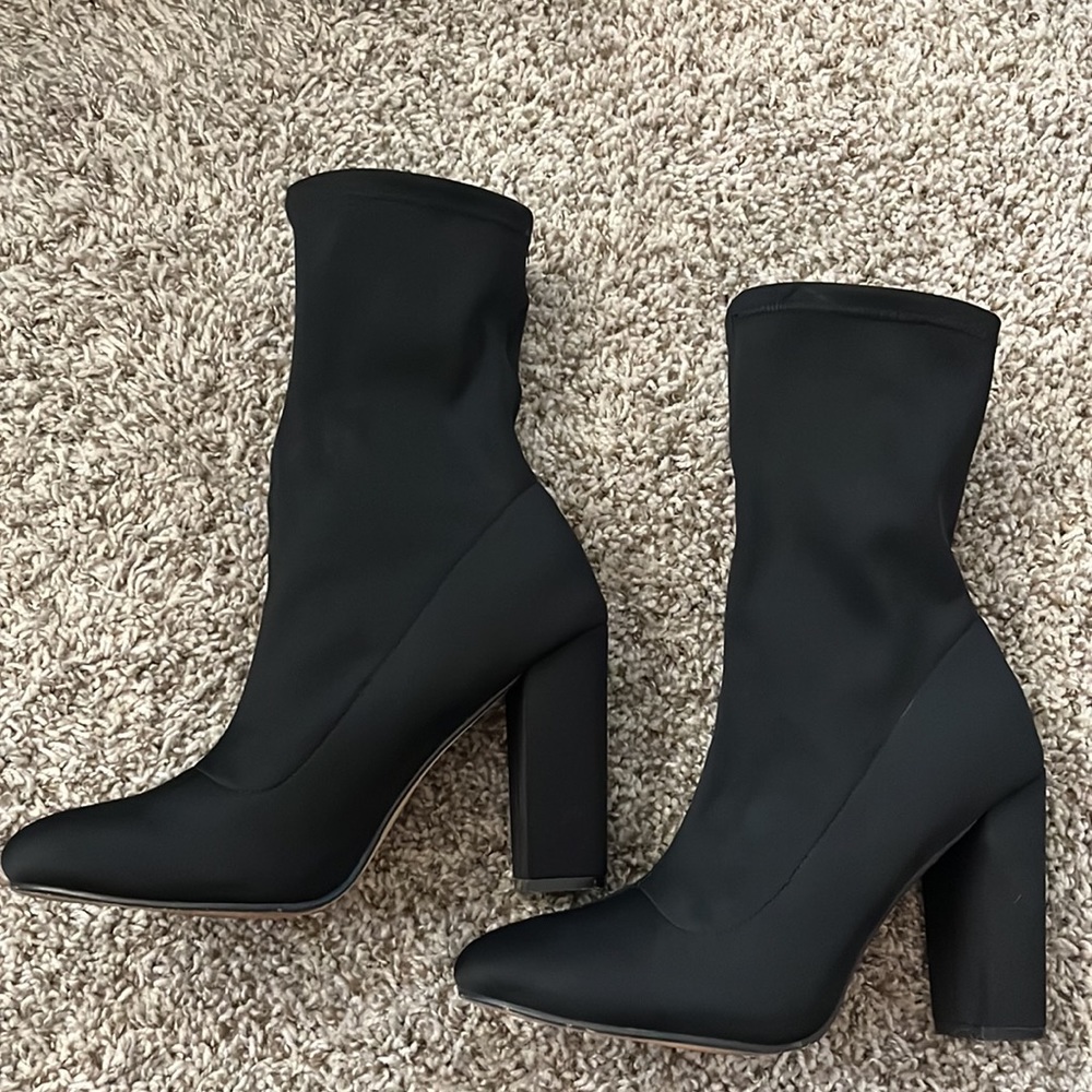 Black Round Toe Booties